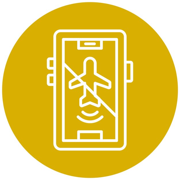 Diseño vectorial Modo de avión Estilo de icono inactivo