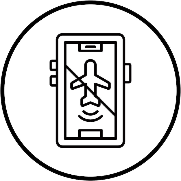 Diseño vectorial Modo de avión Estilo de icono inactivo