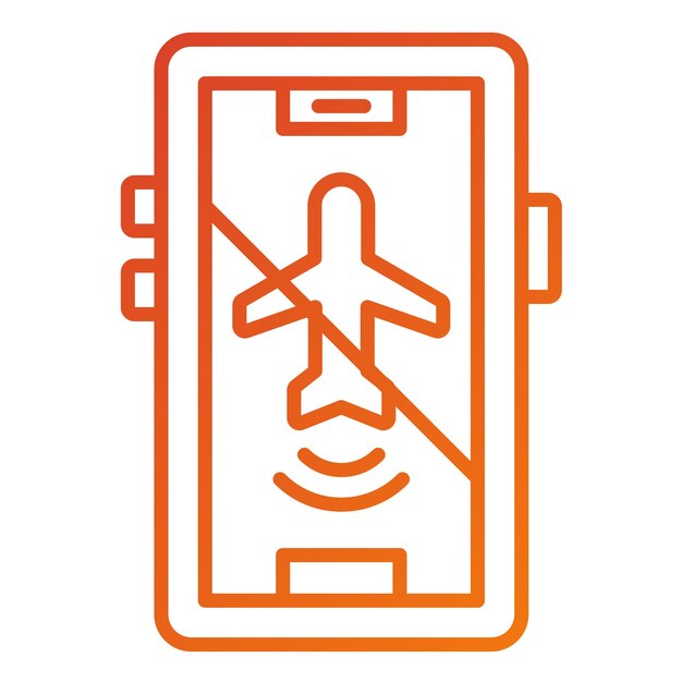 Diseño vectorial Modo de avión Estilo de icono inactivo