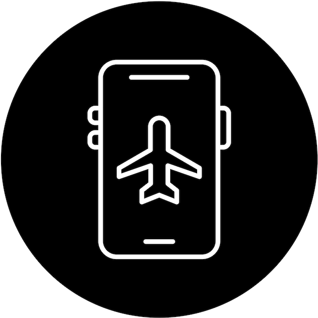Diseño vectorial Modo de avión móvil Estilo de icono