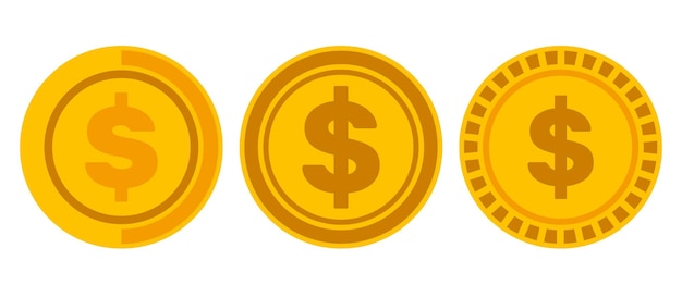 Diseño vectorial de monedas aisladas en estilo plano Ilustración de elementos gráficos financieros