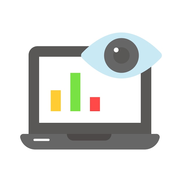 Diseño vectorial de monitoreo de datos en estilo moderno aislado en fondo blanco