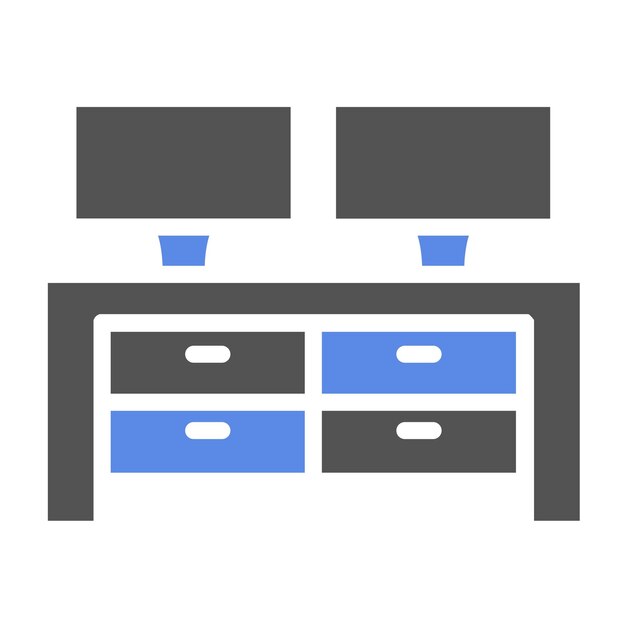 Diseño vectorial de monitores duales Estilo del icono
