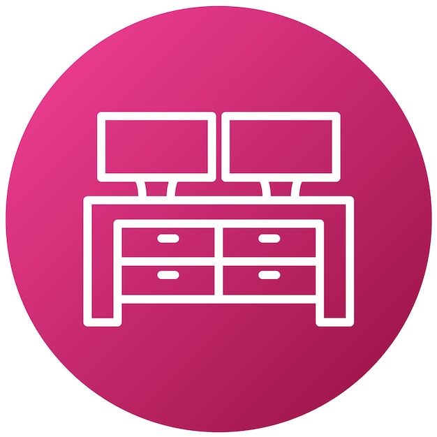 Diseño vectorial de monitores duales Estilo del icono