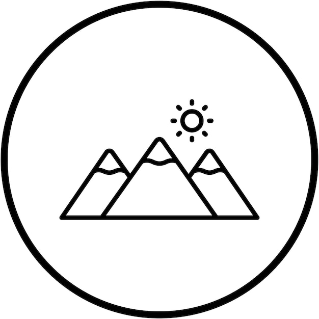 Diseño vectorial de las montañas Estilo de icono
