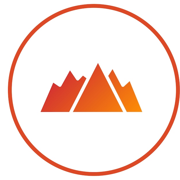 Diseño vectorial de las montañas Estilo de icono
