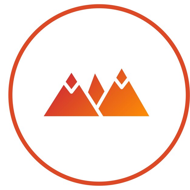 Diseño vectorial de las montañas Estilo de icono