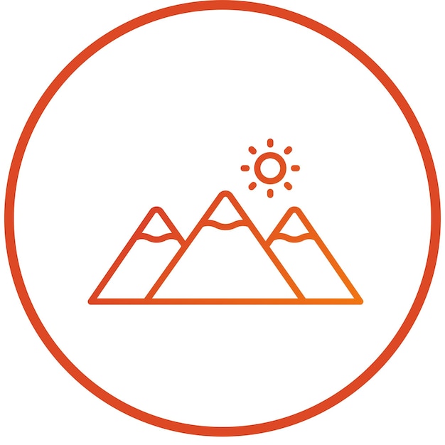 Diseño vectorial de las montañas Estilo de icono