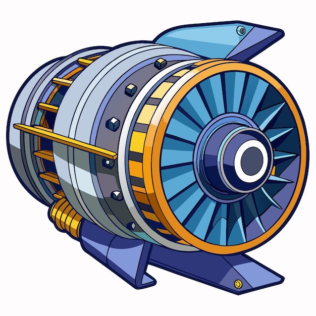 Diseño vectorial del motor de la nave espacial futurista