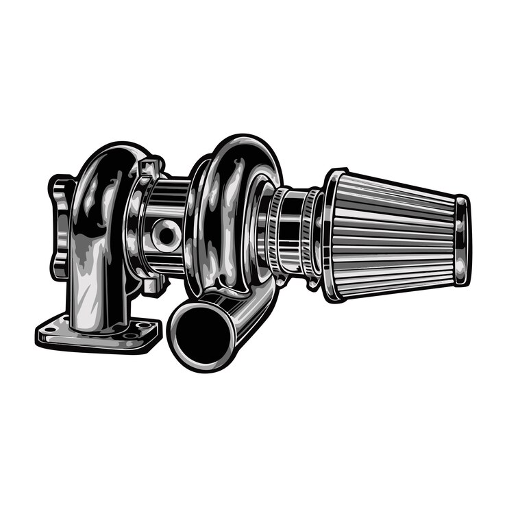 Vector diseño vectorial del motor turbo ilustrador de arte