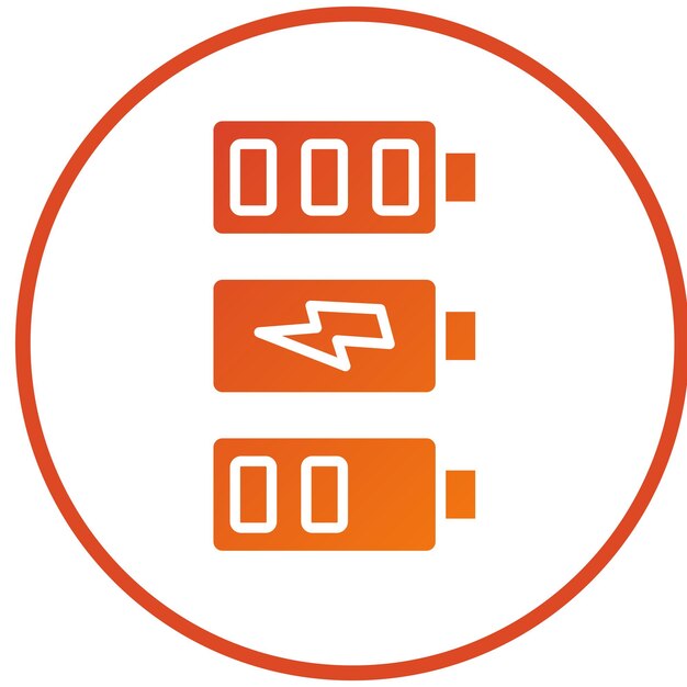 Diseño vectorial de muchas baterías Estilo de icono