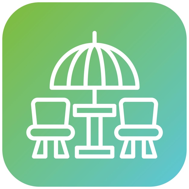 Diseño vectorial de muebles al aire libre Estilo de icono