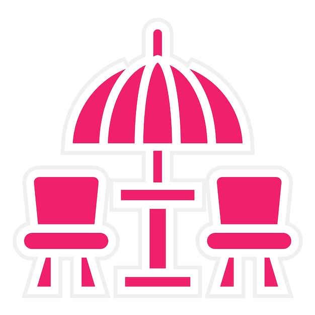 Diseño vectorial de muebles al aire libre Estilo de icono