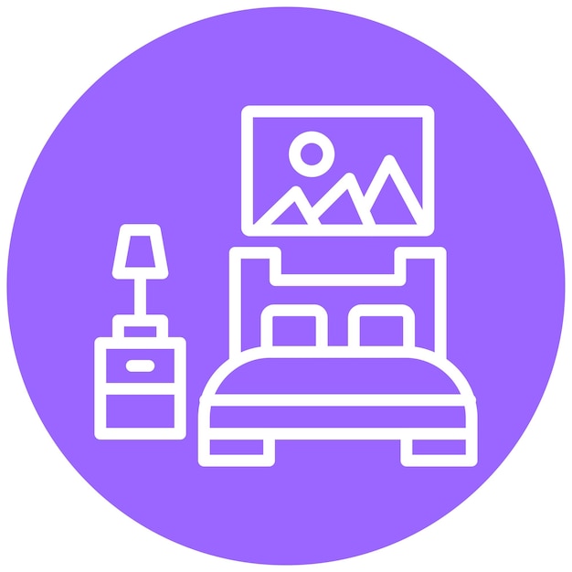 Diseño vectorial de muebles de dormitorio Estilo de icono