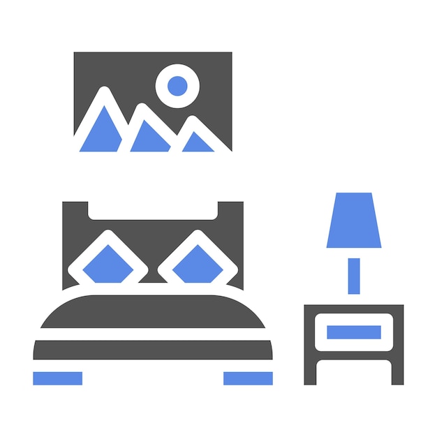 Diseño vectorial de muebles de dormitorio Estilo de icono