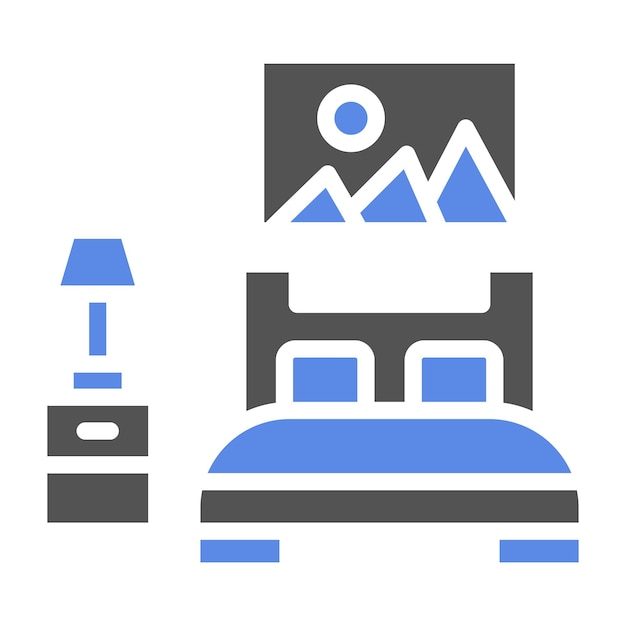 Diseño vectorial de muebles de dormitorio Estilo de icono