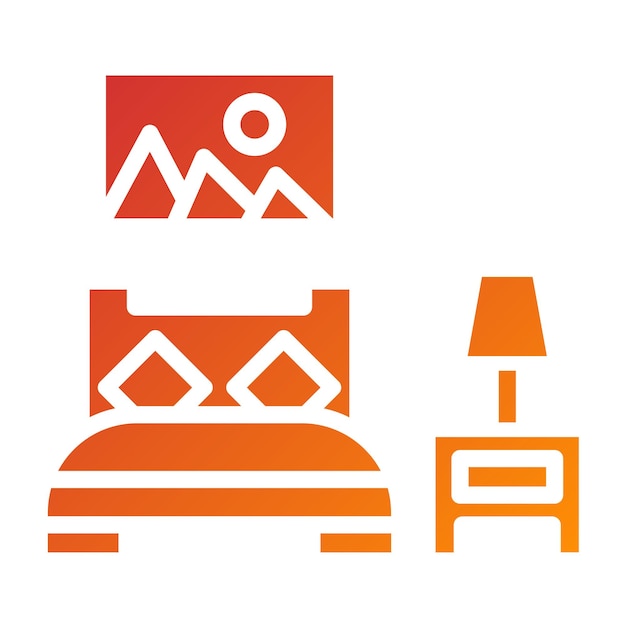 Diseño vectorial de muebles de dormitorio Estilo de icono