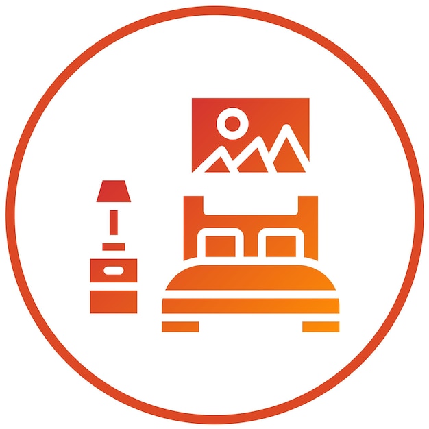Diseño vectorial de muebles de dormitorio Estilo de icono