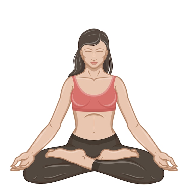 Diseño vectorial de mujer haciendo yoga