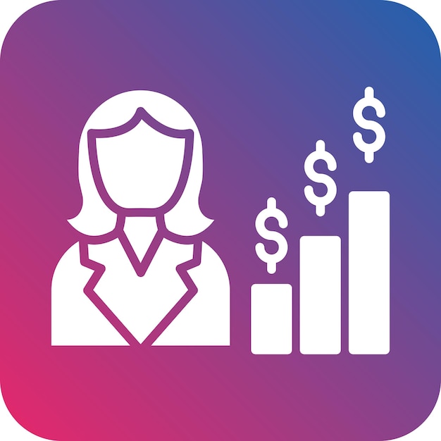 Diseño vectorial mujer de negocios Icon Style