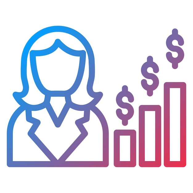 Diseño vectorial mujer de negocios Icon Style