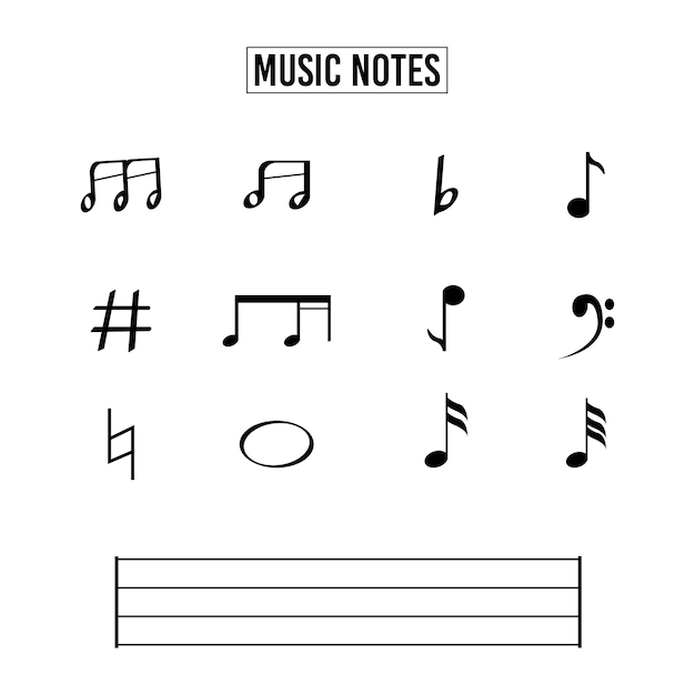 diseño vectorial de múltiples notas musicales