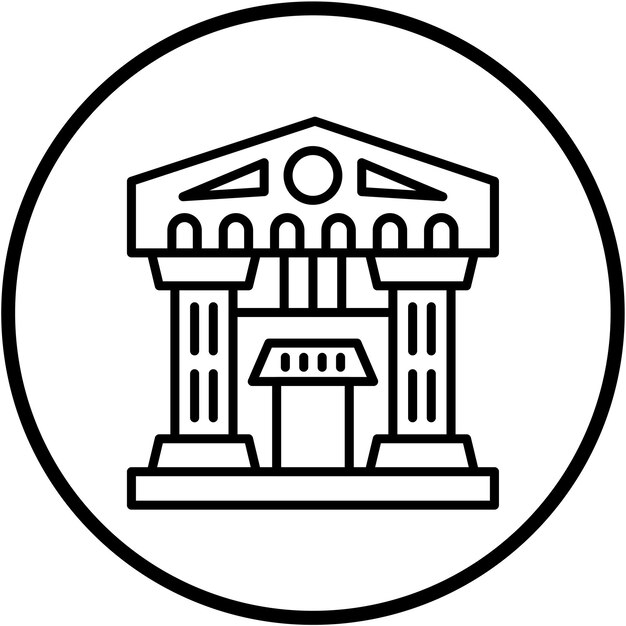 Diseño vectorial Museo de Arquitectura Estilo de icono