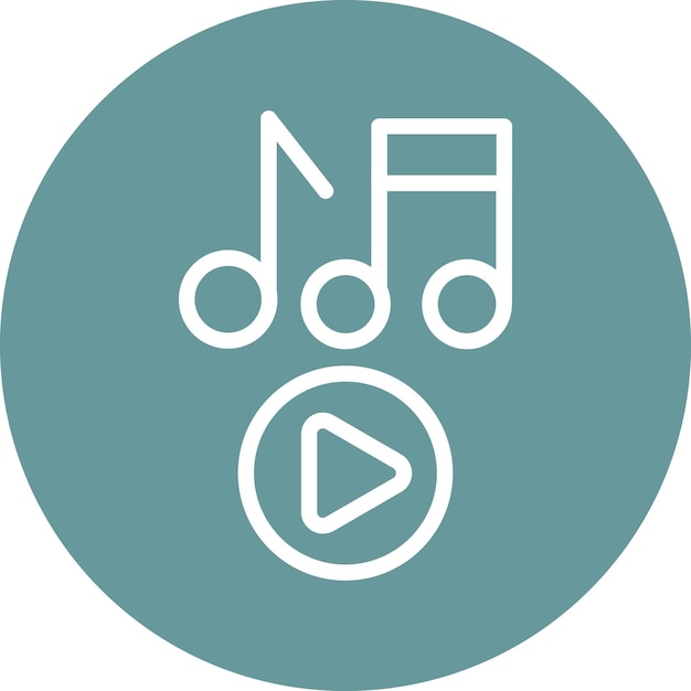 Diseño vectorial de música que reproduce el estilo del icono