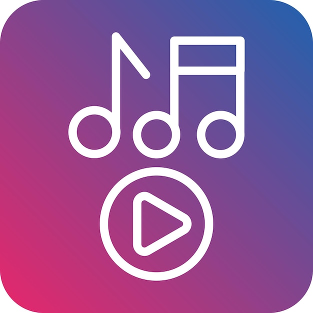 Diseño vectorial de música que reproduce el estilo del icono