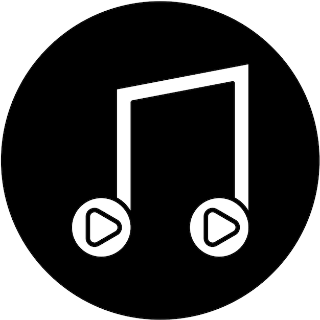 Diseño vectorial de música que reproduce el estilo del icono