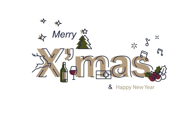 Diseño vectorial de Navidad y feliz año nuevo