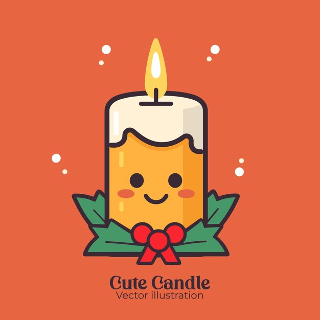 Diseño vectorial navideño La adorable vela de Navidad