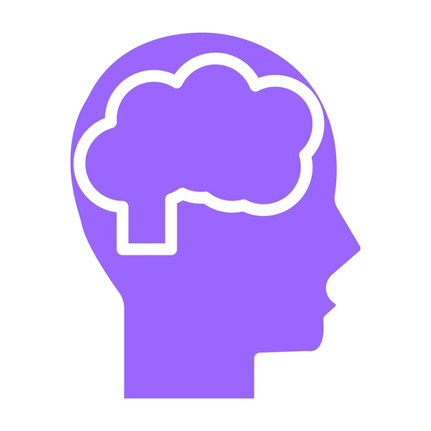 Diseño vectorial de la neuropsicología Estilo del icono