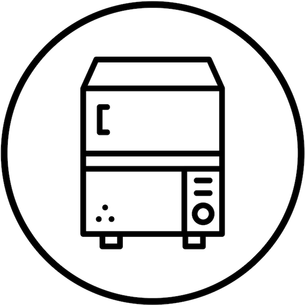 Diseño vectorial de la nevera bajo el mostrador Estilo del icono