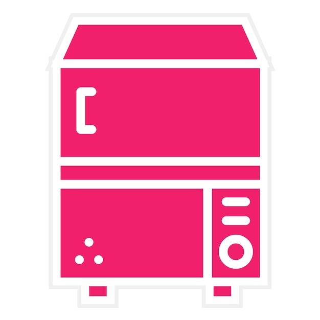 Diseño vectorial de la nevera bajo el mostrador Estilo del icono