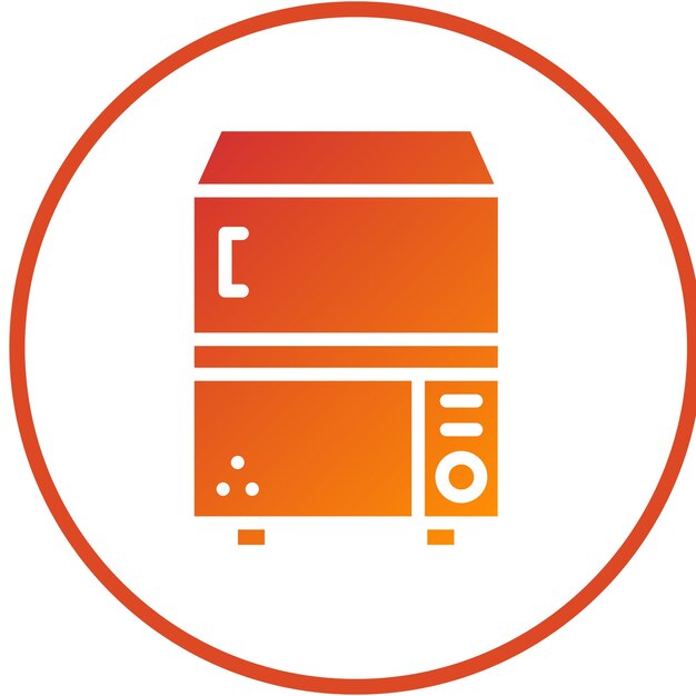 Diseño vectorial de la nevera bajo el mostrador Estilo del icono