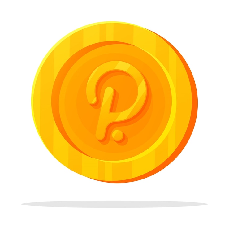 Vector diseño vectorial nítido y moderno del símbolo de criptomoneda polkadot