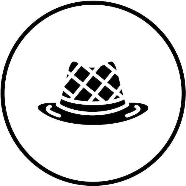 Vector diseño vectorial noir estilo de icono de sombrero