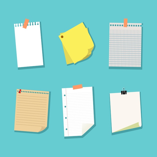 diseño vectorial de notas adhesivas y pegatinas