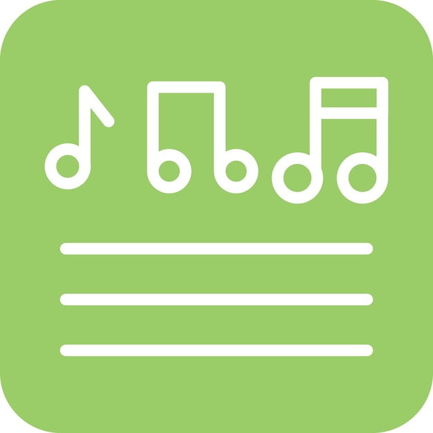 Diseño vectorial de notas musicales Estilo del icono