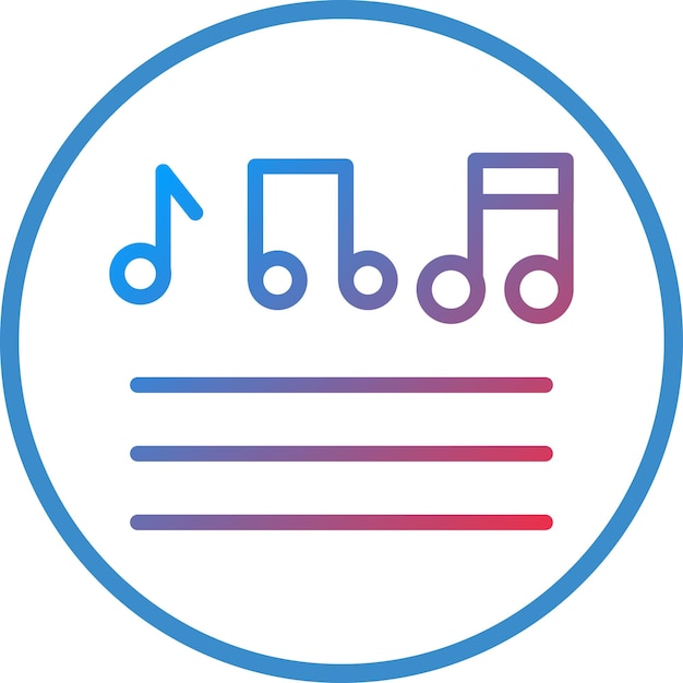 Diseño vectorial de notas musicales Estilo del icono