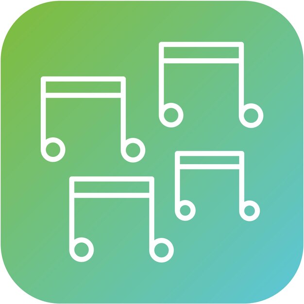 Diseño vectorial de notas musicales Estilo del icono