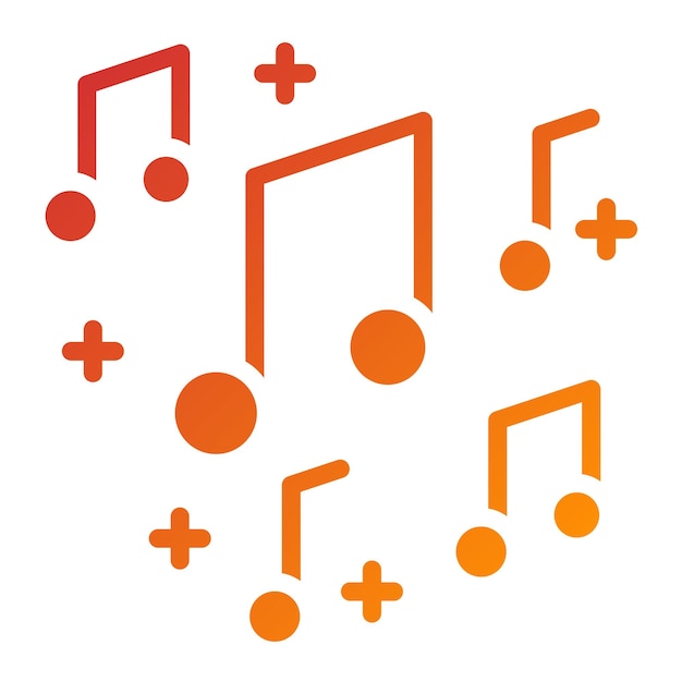 Diseño vectorial de notas musicales Estilo del icono