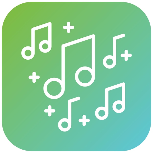 Diseño vectorial de notas musicales Estilo del icono
