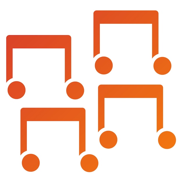 Diseño vectorial de notas musicales Estilo del icono