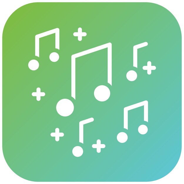Diseño vectorial de notas musicales Estilo del icono
