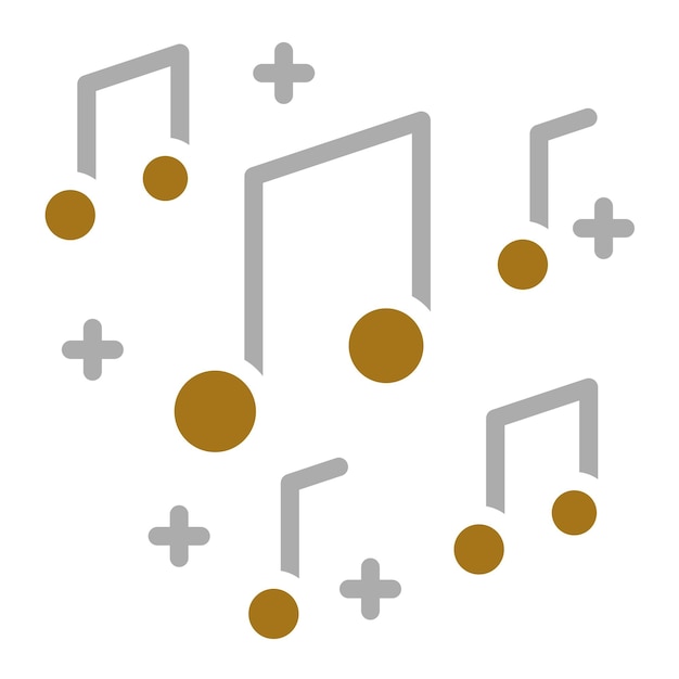 Diseño vectorial de notas musicales Estilo del icono