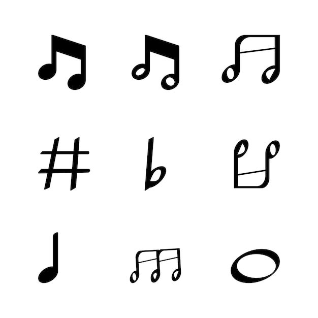diseño vectorial de notas musicales con múltiples elementos