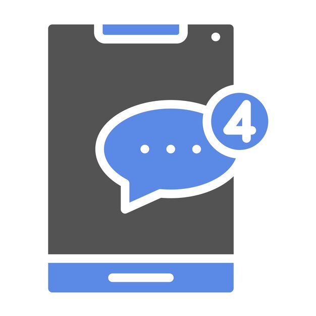 Diseño vectorial de las notificaciones de SMS Estilo del icono