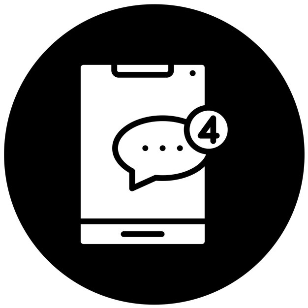 Diseño vectorial de las notificaciones de SMS Estilo del icono